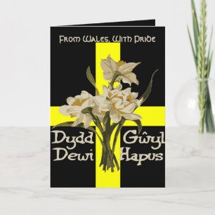 St Davids Day Narcisser Och Kors Kort