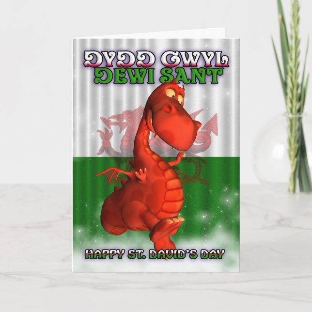 St. David's Day, Welsh Card, Dydd Gwyl Dewi Sant Kort (Framsida)