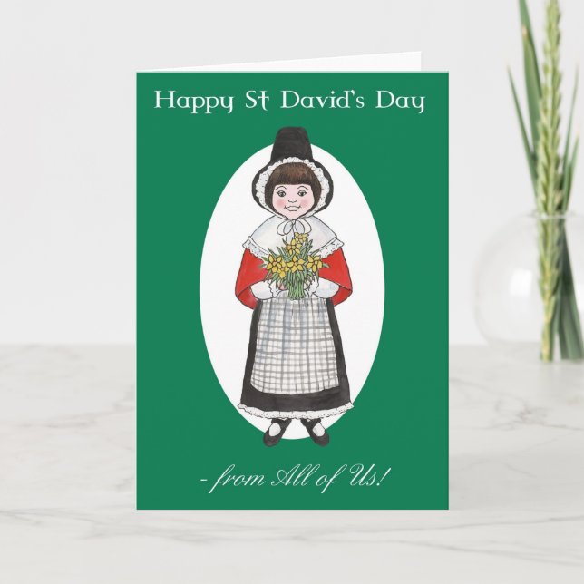 St David's Day, Welsh Costume, från oss alla Kort (Framsida)