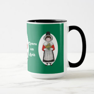 St David's Day, Welsh Costume, Mugg to Personalize