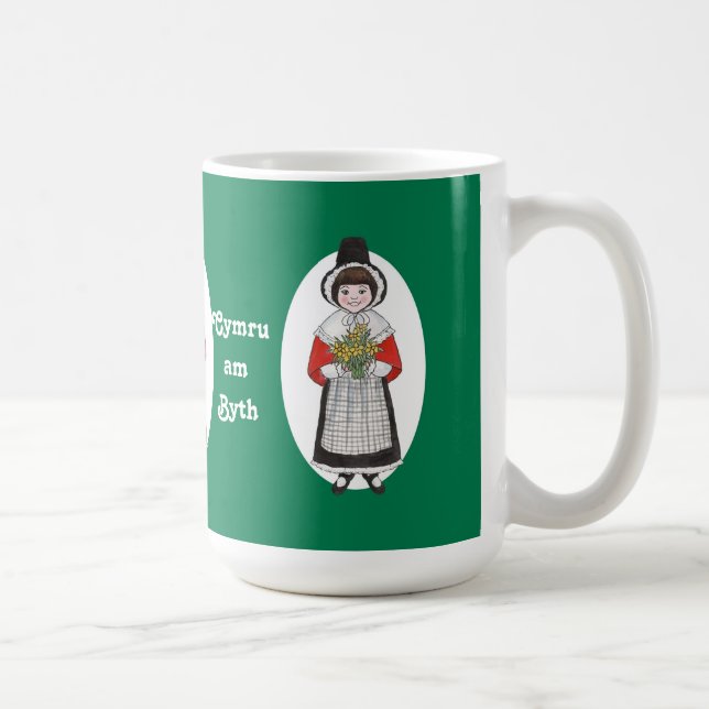 St David's Day, Welsh Costume, Mugg to Personalize (Höger)