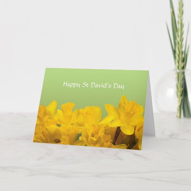 St David's Day Yellow Daffodils Personalized Kort (Framsida)
