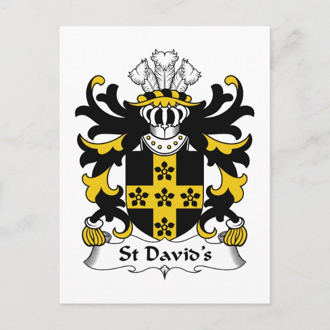 St David's Family Crest Vykort (Framsida)