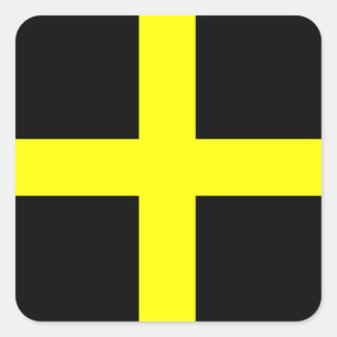 St. David's Flagga Wales Welsh Fyrkantigt Klistermärke