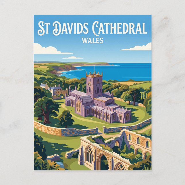 St Davids-katedralen Wales Vykort (Framsida)