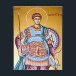 St. Demetrius ortodox Christian Icon Vykort<br><div class="desc">St. Demetrius Ortodox Christian Icon Postcard. Observera: De flesta ikonerna är mycket gamla. Om bilden ökas mer än vi har kan bilden bli förvrängd. Vi skriver inte ut,  tillverkar eller skickar inte ut någon av produkterna. Tack!</div>