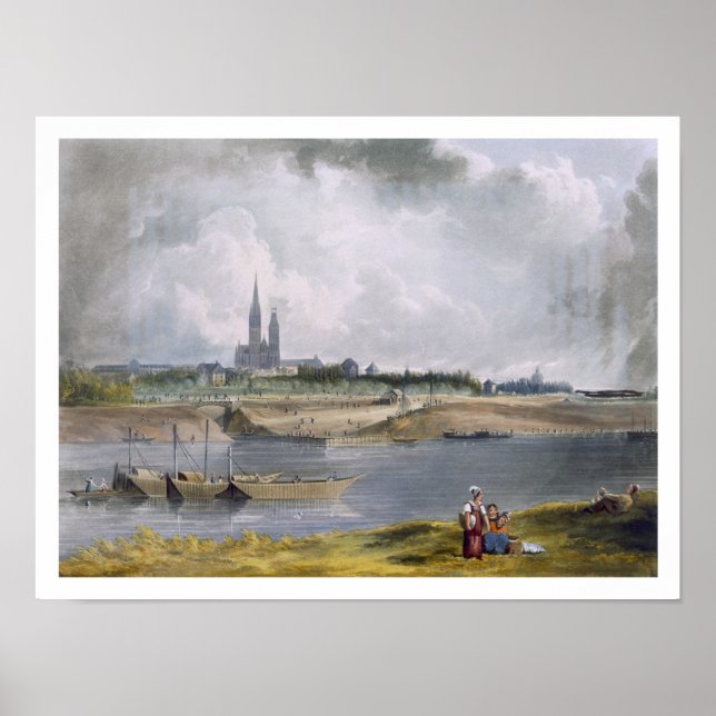 St. Denis, från "Views on the Seine", graverad av Poster (Framsidan)