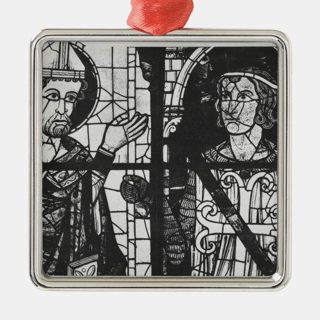 St Denis som ger oriflammen till den milda Julgransprydnad Metall (Framsidan)