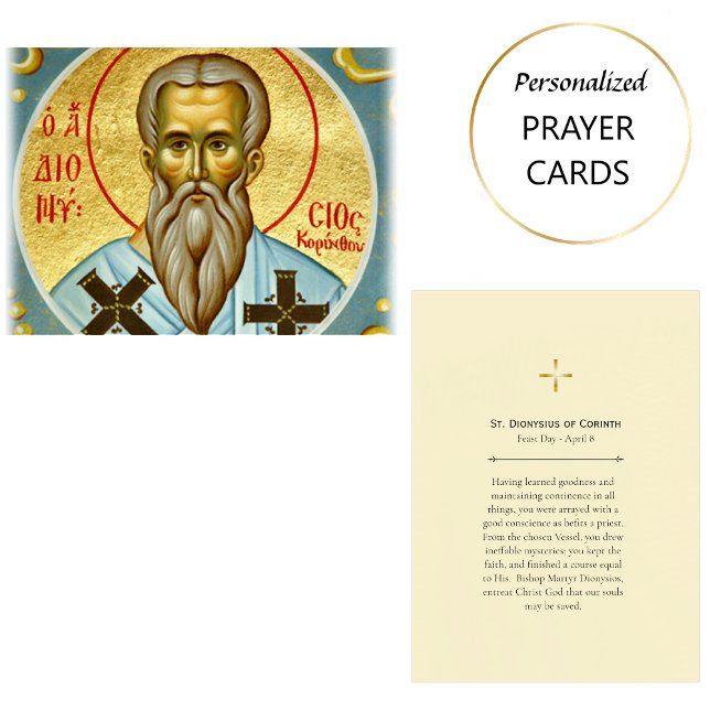 St. Dionysius of Corint Orthodox Prayer Card Placeringskort (Skapare uppladdad)