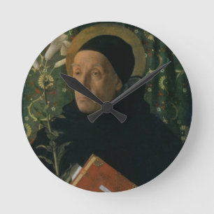 St Dominic 1515 (olja på kanfas) Rund Klocka