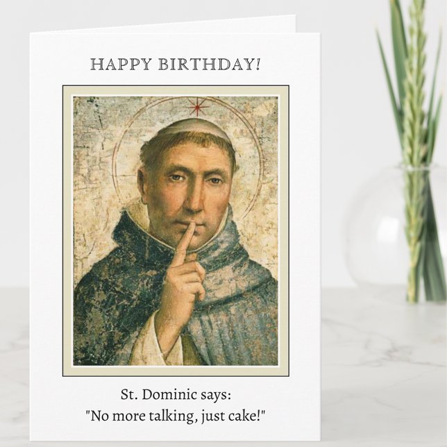 St. Dominic Birthday Bluting Religiösa Kort (Skapare uppladdad)