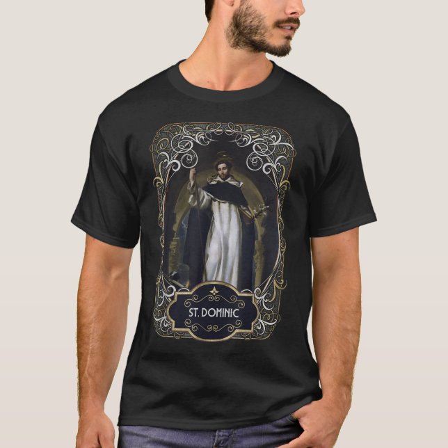 St. Dominic de Guzman Catholic Saint T Shirt (Framsida)