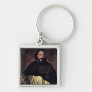 St Dominic Fyrkantig Silverfärgad Nyckelring