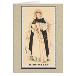 St Dominic med radbandkatolikprästen Hälsningskort