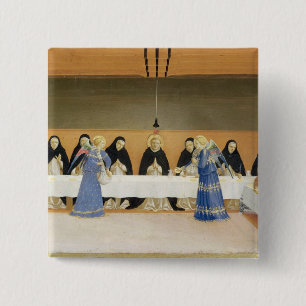 St Dominic och hans följen som matas av änglar Knapp