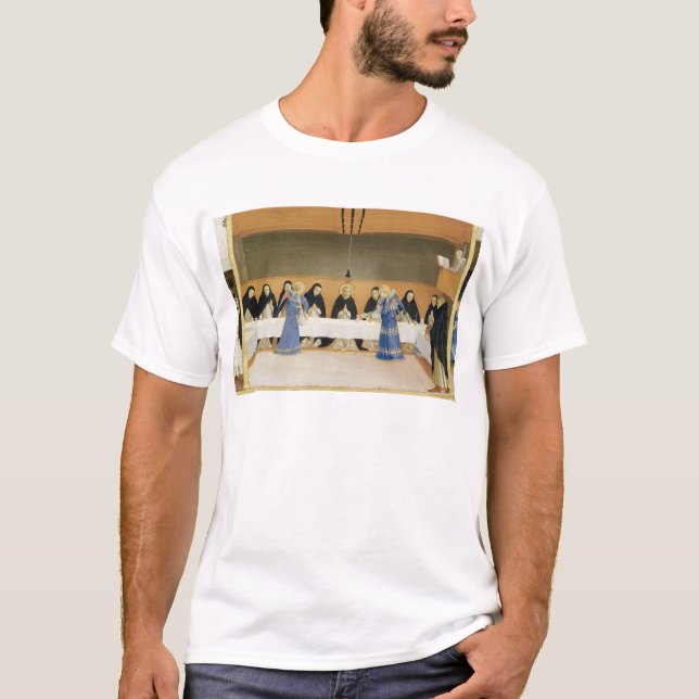 St Dominic och hans följen som matas av änglar T Shirt (Framsida)
