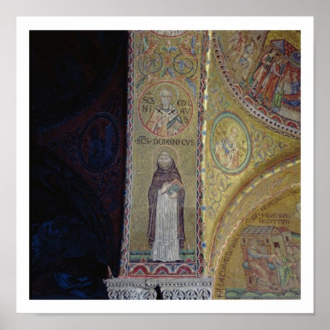 St. Dominic och St. Nicholas, mosaic in the atrium Poster (Framsidan)