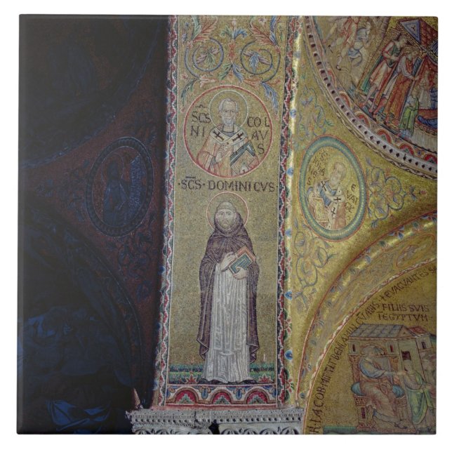 St Dominic och St Nicholas, mosaik i atriumen Kakelplatta (Framsidan)