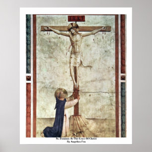 St Dominic på kor av Kristus vid Angelico Fra Poster