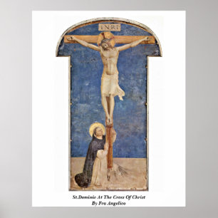 St Dominic på kor av Kristus vid Fra Angelico Poster
