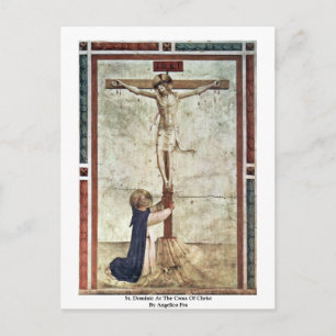 St. Dominic vid Kristus Kor av Angelico Fra Vykort