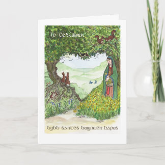 St Dwynwen's Day Card, Welsh Hälsning Helgkort
