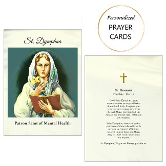 St. Dymphna Catholic Patron Saint Prayer Card      Placeringskort