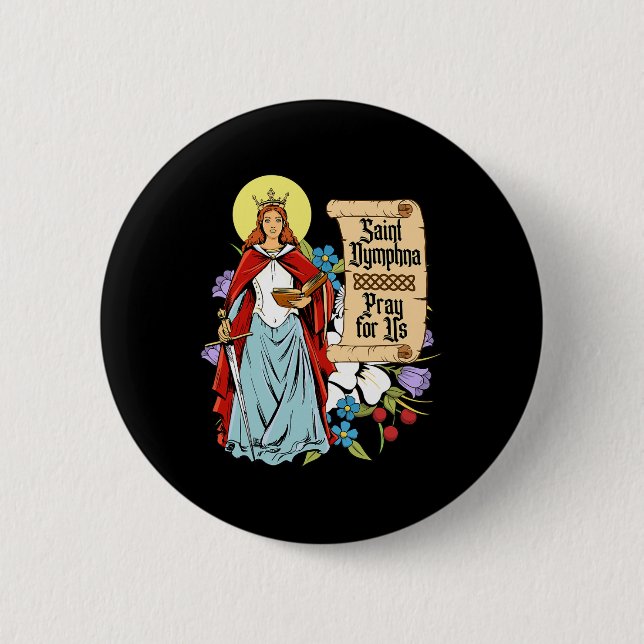 St Dymphna Purity Lily Patron Saint Mental Health Knapp (Framsida)