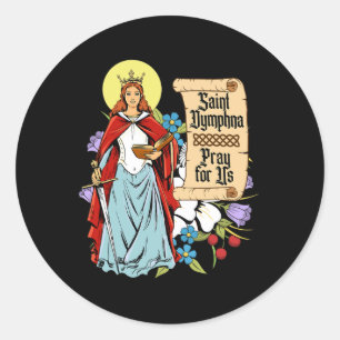 St Dymphna Purity Lily Patron Saint Mental Health Runt Klistermärke