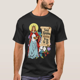 St Dymphna Purity Lily Patron Saint Mental Health T Shirt