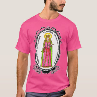 St Dymphna Purity Lily Patron Saint Mental Health T Shirt