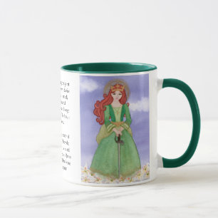 St. Dymphna Watercolor Prayer Tea Coffee Mugg