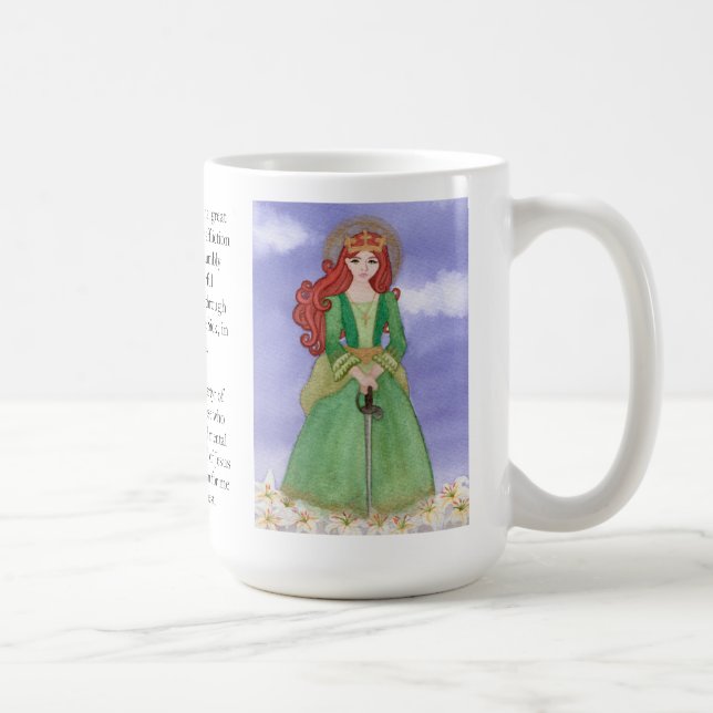 St. Dymphna Watercolor Prayer Tea Kaffemugg (Höger)