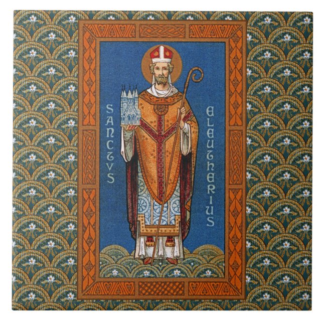 St. Eleutherius av Tournai (DG 01) Kakelplatta (Framsidan)