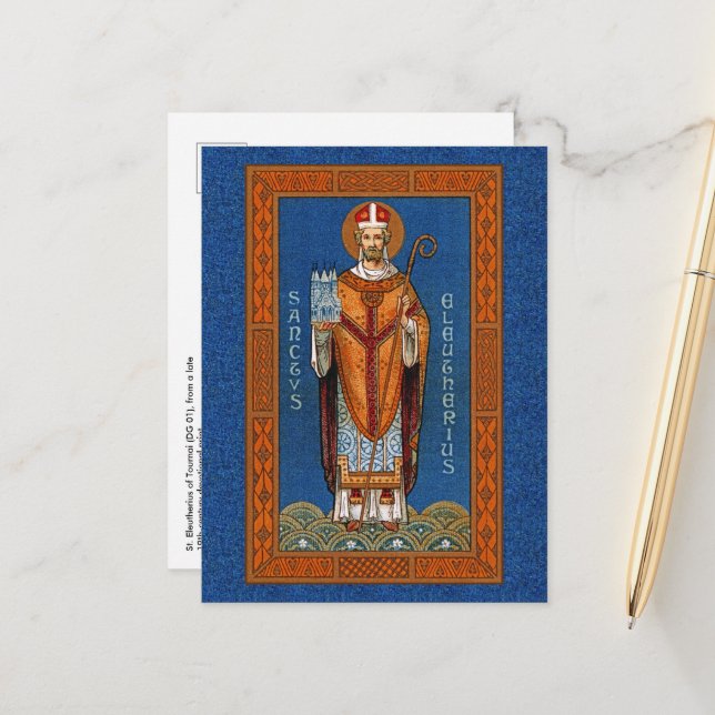 St. Eleutherius av Tournai (DG 01) Vykort (Fram/Back In Situ)