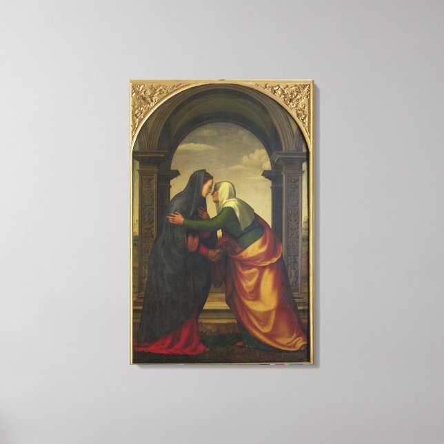 St. Elizabeth besöker Virgin Mary Canvastryck (Framsida)