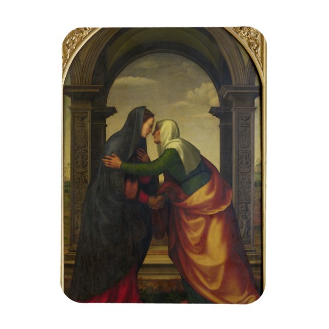 St. Elizabeth besöker Virgin Mary Magnet (Vertikal)