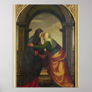 St. Elizabeth besöker Virgin Mary Poster