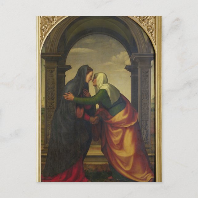 St. Elizabeth besöker Virgin Mary Vykort (Framsida)