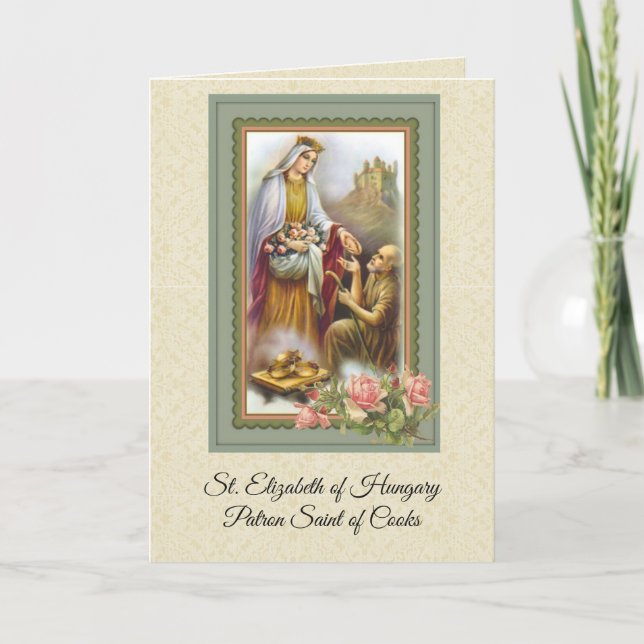 St. Elizabeth från Ungerns katolska Prayer Kort (Framsida)