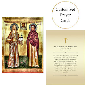St. Elizabeth, New Martyr Orthodox Prayer Card Placeringskort