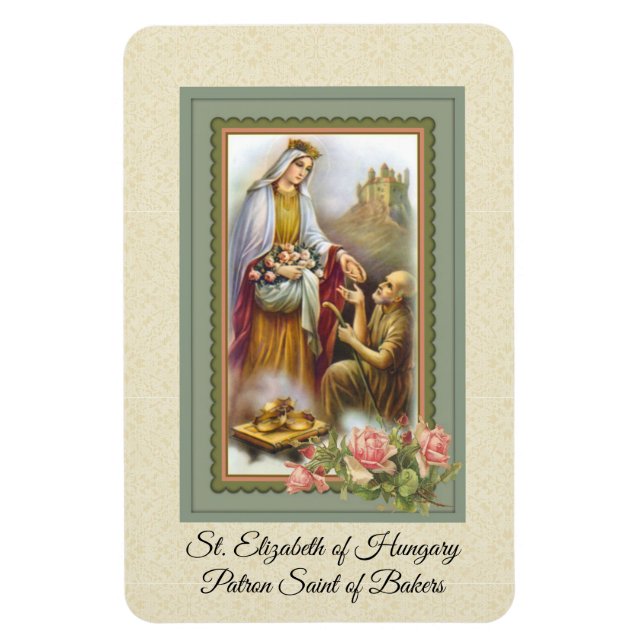 St. Elizabeth of Hungary Patron Saint of Bakers Magnet (Vertikal)