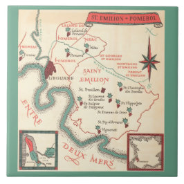 St. Emilion Bordeaux Vinkarta Keramisk Kakel