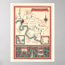 St. Emilion Bordeaux Vinkarta Tryck