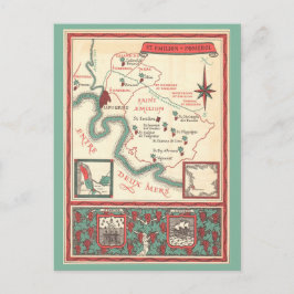  St. Emilion Bordeaux Wine Map Vykort