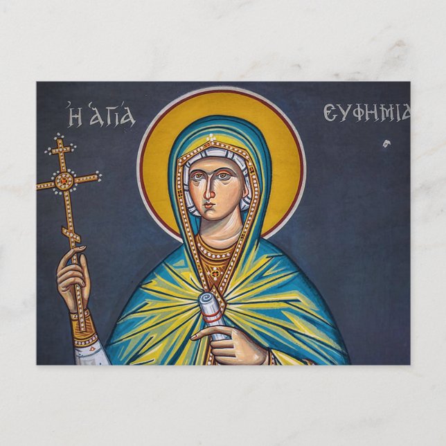 St. Euphemia Ortodox Christian Icon Vykort (Framsida)