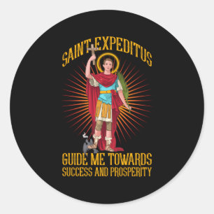 St Expeditus guidar mig mot framgång Runt Klistermärke