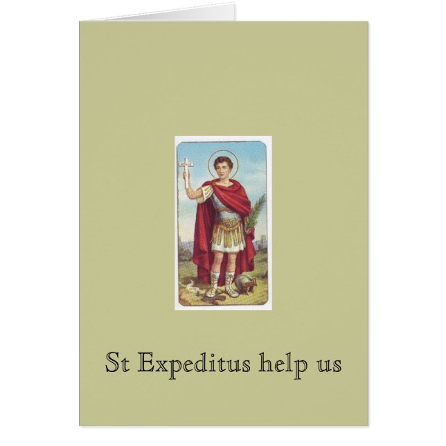 St Expeditus hjälper oss Hälsningskort (Framsidan)
