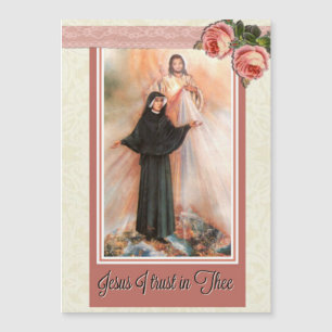 St. Faustina 5"" tunt magnetiskt kort x7