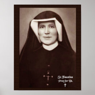 St Faustina ber för oss Poster